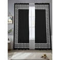 thumbnail image 5 of Black Semi Sheer Window Curtains 96 Inches Long, Modern Geometric Abstract Art Aesthetics Rod Pocket Voile Silky Chiffon Curtain Light Filtering Drapes for Living Room, Kitchen, 52"x96", 2 Panels, 5 of 9