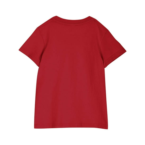 Sakmal Boys and Girls Red Tops Kids Short Sleeve Graphic 7