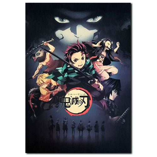 Taicanon Demon Slayer Characters Poster Anime Manga Room Decoration Pictures Kraft Paper Poster Multicoloured Style5 Walmart Com Walmart Com