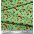 thumbnail image 3 of Soimoi Green Cotton Voile Fabric Leaves,Insect & Floral Artistic Print Sewing Fabric BTY 56 Inch Wide, 3 of 3