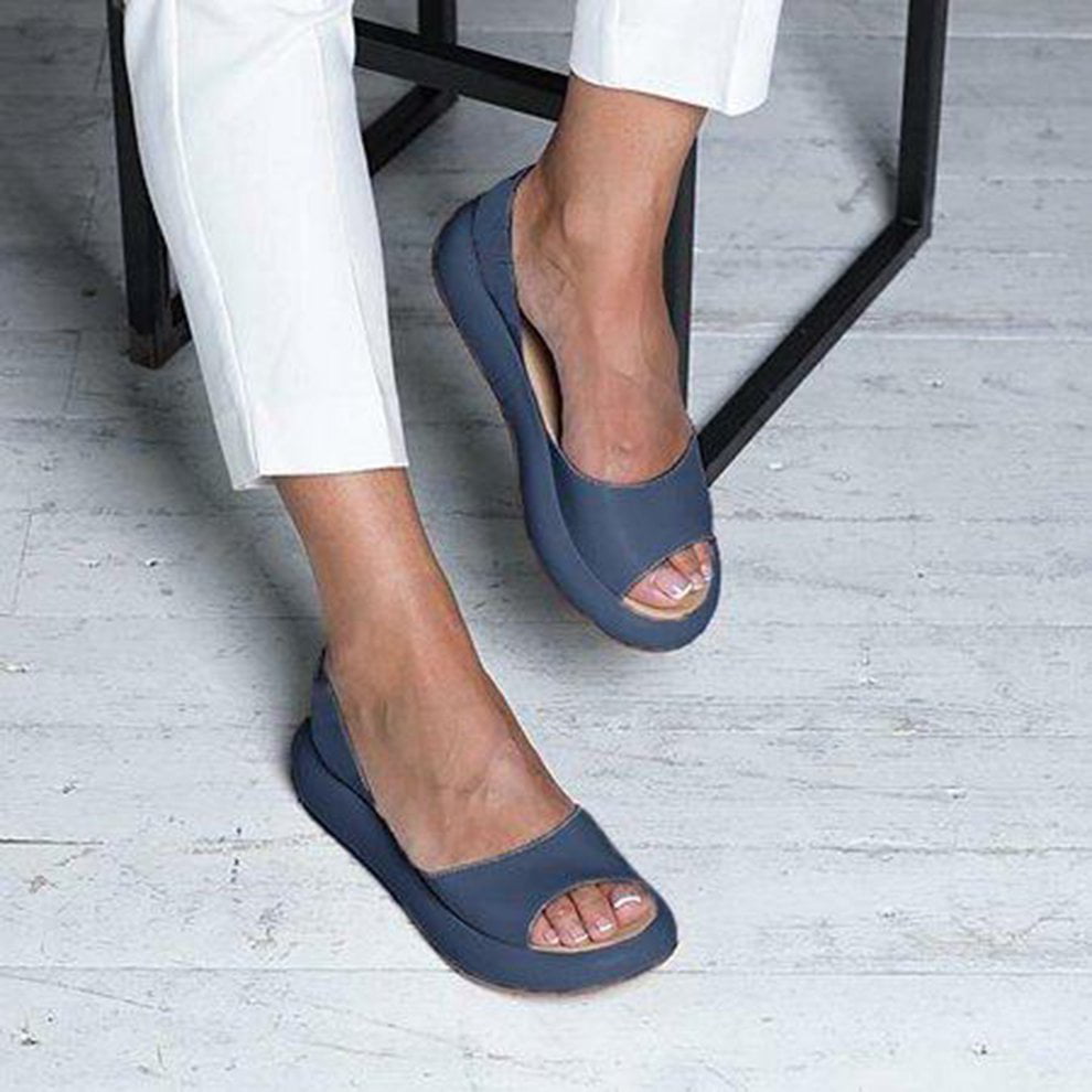 Women Fashion Footbed Peep Toe Slip 