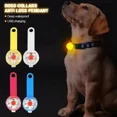 thumbnail image 3 of Waterproof Pet Dog Cat Collar LED Luminous Light Night Safety Clips Tag Flashing,Yellow, 3 of 11