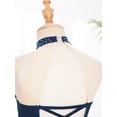 thumbnail image 5 of iiniim Kids Girls Figure Ice Skating Sparkle Sleeveless Gymnastics Leotard Ballet Lyrical Dance Dress Navy Blue 10, 5 of 7