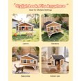 thumbnail image 6 of VEVOR Insulated Cat House,All-Around Foam Insulation Elevated Cat Shelter, Wooden Feral Kitty Shelter with Large Platform,Waterproof Cats Condos for Indoor & Outdoor Cats in Winter 43.5x33.5x31 in, 6 of 9