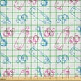 thumbnail image 2 of Ambesonne Cartoon Fabric by the Yard Microfiber, Art Milk Pattern Minimalist, 5 Yards, White Pink and Blue, 2 of 2