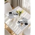 thumbnail image 5 of Grey Boho Geometric Placemats Set of 4, Vintage Ethnic Abstract Lines Leaves Placemats for Dining Table, Place Mats for Kitchen Tabletop, Waterproof Wipeable Dining Table Mats Set, 5 of 9