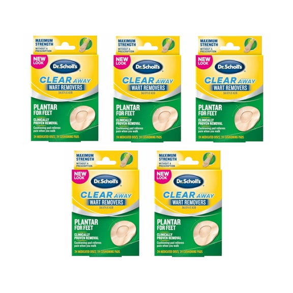 5 Pack - Dr. Scholl's Clear Away Wart Remover Plantar 24 Each