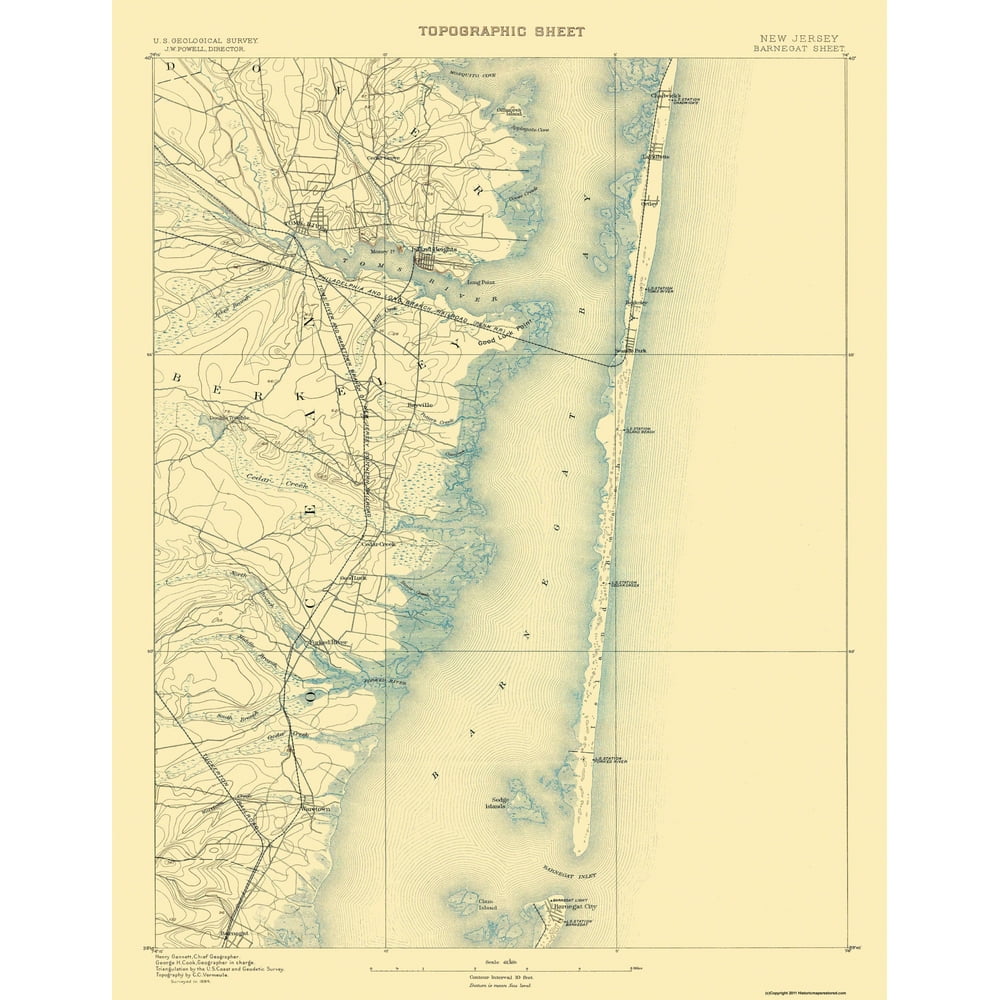 Barnegat New Jersey Sheet USGS 1884 17 x 21.94