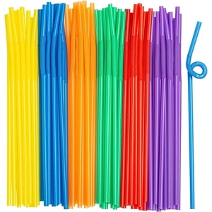 GUSTO Disposable Flexible Straws, 300 Count