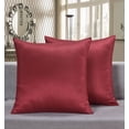 thumbnail image 2 of Aiking Home 26x26 Inches Faux Silk Square European Shams, Zipper Closure, Burgundy (Set of 2), 2 of 4