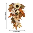 thumbnail image 3 of Thanksgiving Teardrop Swag, 17.7 Inch Fall Wreath for Front Door Porch with Pumpkin Sunflower Maple Leaves, Artificial Harvest Hanging Decor for Halloween Autumn Wall Fireplace Home Decoration, 3 of 7