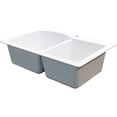 thumbnail image 4 of Transolid Aversa 33in x 22in silQ Granite Drop-in Double Bowl Kitchen Sink with 2 BD Faucet Holes, In White, 4 of 4