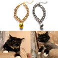 thumbnail image 2 of Training Dogs Collar Cat Pets Cuban Link Thick Chain Necklace Gold 6/8/10inch, 2 of 4