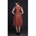 thumbnail image 5 of Bimba Red Palmette Damask Women Knee Length Sleeveless Casual Summer Sun Tank Dress-Small, 5 of 6