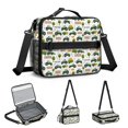 thumbnail image 5 of Tractor and Trailers White Pattern Insulated Lunch Bag with Shoulder Strap and Bottle Holder,Bento School Lunch Bag Box,11x9.5x3.5 Inches, 5 of 5