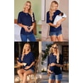 thumbnail image 3 of EKOUAER Maternity Shirts 3 Packs Short Sleeve Womens Oversized Pregnancy Tops Split Side Postpartum Blouse Clothes, 3 of 6