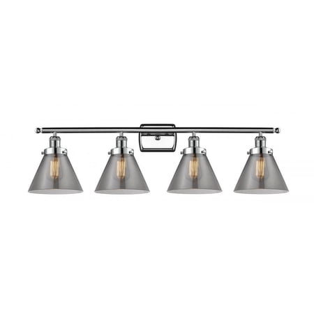 916-4W-PC-G43-LED-Innovations Lighting-Large Cone-14W 4 LED Bath Vanity in Industrial Style-36 Inches Wide by 11 Inches High Polished Chrome Finish