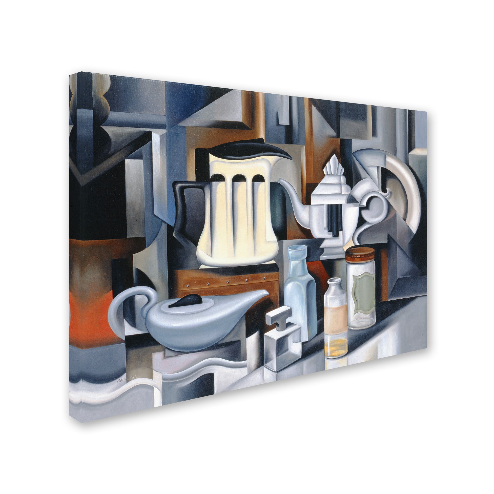 Trademark Fine Art "Still Life With Teapots" Canvas Art by Catherine Abel