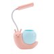 thumbnail image 1 of Linda lámpara para niños con portalápices, lámpara de protección ocular de aprendizaje para estudiantes con carga USB en forma de caracol (rosa), 1 of 8