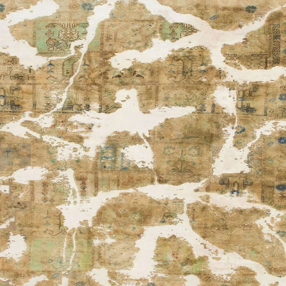 Ahgly Company Machine Washable Indoor Square Abstract Cinnamon Brown Area Rugs, 6' Square