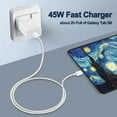 thumbnail image 3 of 45W USB C Super Fast Charger for Nokia G300 Super Fast PPS Wall Charger with 6ft USB C Cable - White, 3 of 5