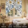 thumbnail image 5 of Blue Yellow Floral Swag Curtain Valance for Windows, Vintage Plant Window Treatments Short Swag Topper for Kitchen Windows Bathroom Bedroom, 36"x63", 5 of 8