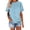 Blue, variant on Womens Shirts Short Sleeve Kelon Womens Blouses Short Sleeve Shirts Cowl Neck 2026 Casual Summer Tshirt Outfits Trendy Clothes, XL
