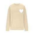 thumbnail image 5 of successthop Womens Valentine Sweatshirt Front Heart Back Number Oversized Crewneck No Hood Jumper Long Sleeve Tops L, 5 of 6