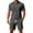 Grey, variant on Men Solid 2 Piece Polo Short Set, Breathable Knit Short Sleeve Polo Shirt & Drawstring Shorts Summer Casual Outfit Orange XXL