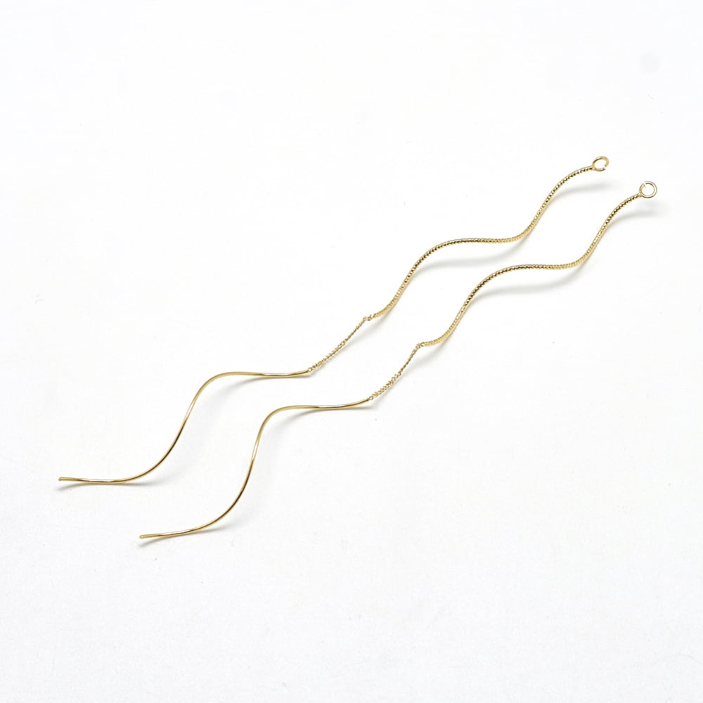 30pcs Brass Chain Stud Earring Findings with Loop Ear Threads golden 142x1mm Hole: 2mm