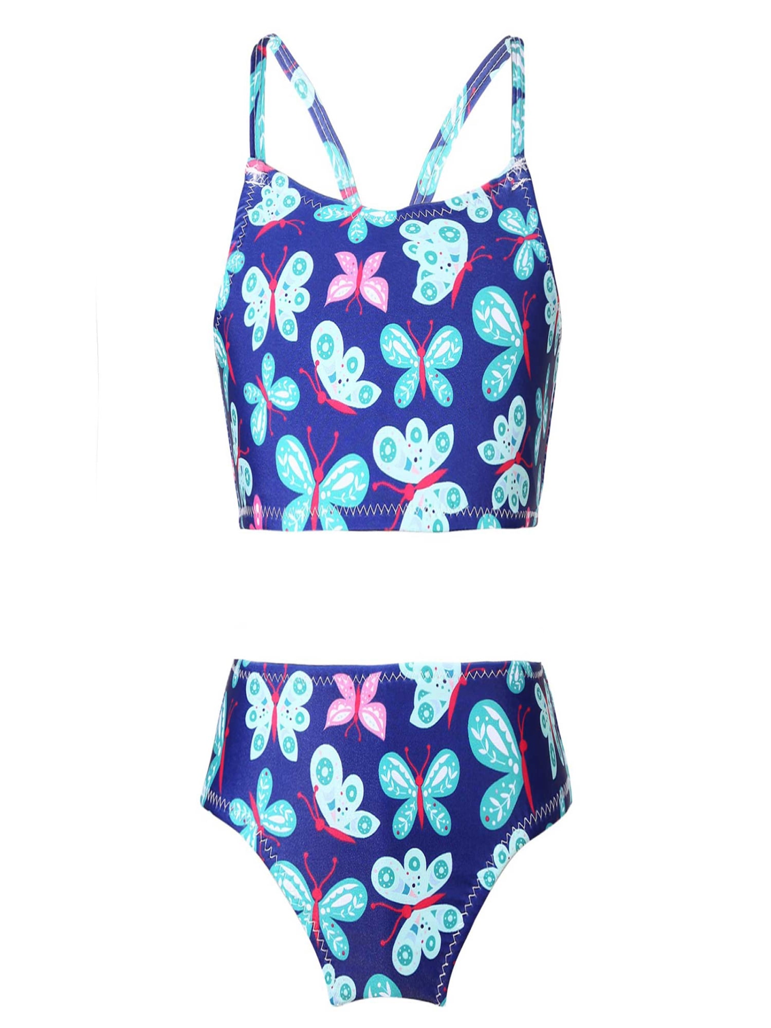 Alvivi Kids Girls Bikini Set Print Swimsuits Tankini Two Piece Swimwear