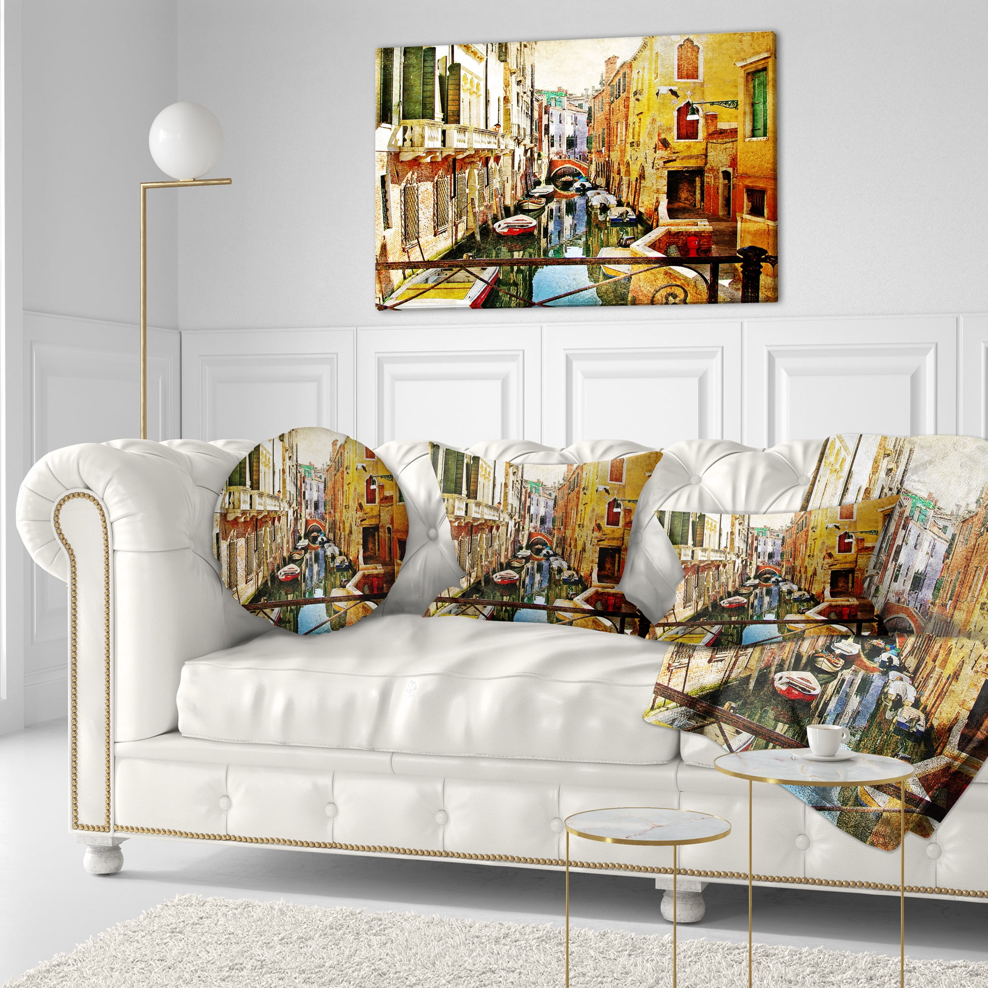 Designart Amazing Venice - Cityscape Throw Pillow - 12x20