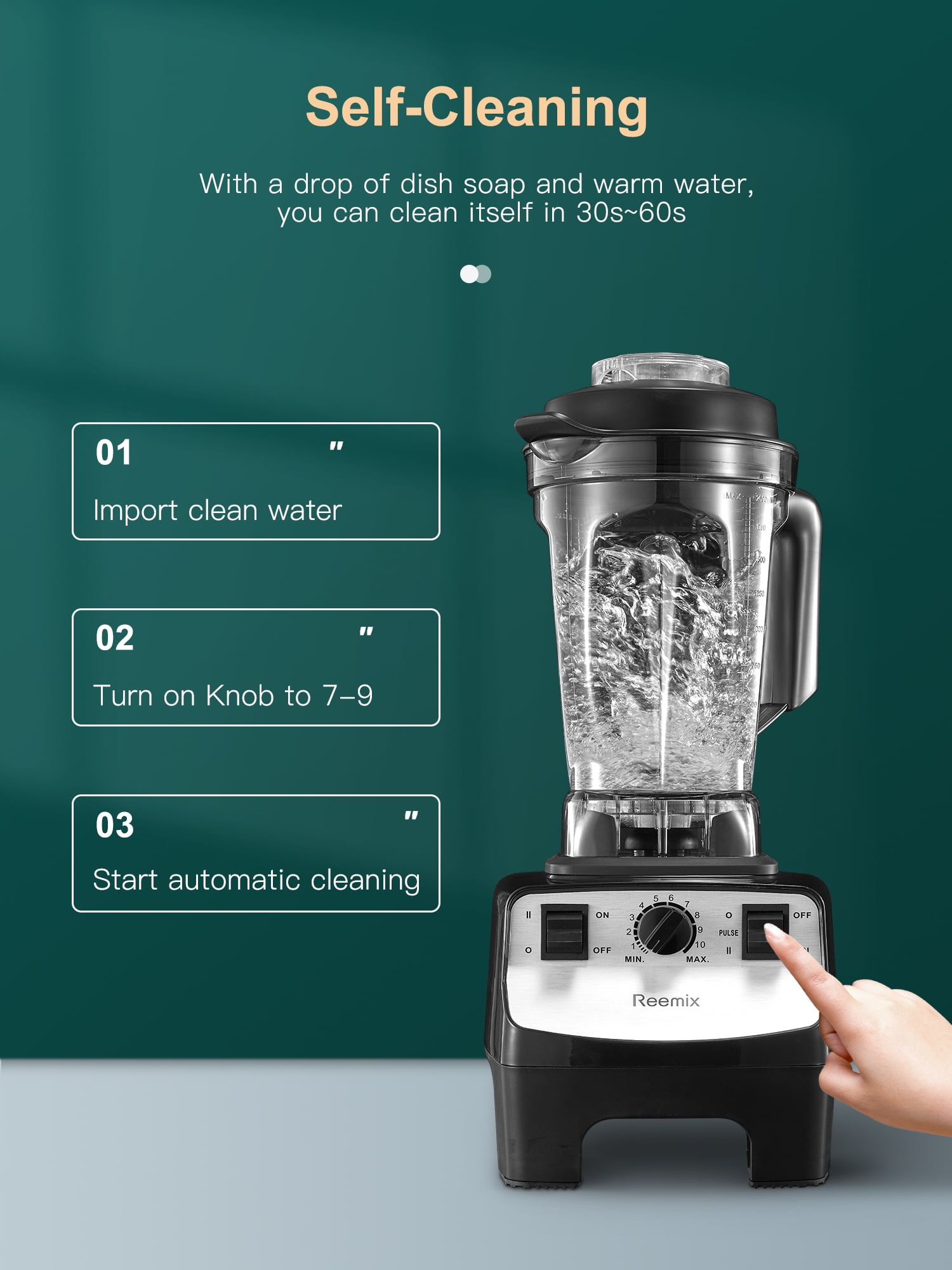 Counter Blender Smoothie Maker, 1450W Professional High Speed Blenders for Kitchen, 10 Speed Control, 68 oz BPA-Free Tritan Container, 8 Titanium Stainless Steel Blade for Ice/Soup/Nuts