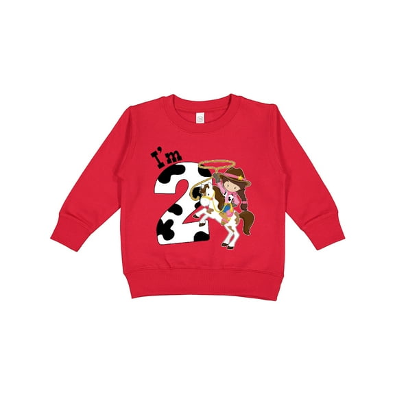 Inktastic I'm Two-cowgirl Riding Horse Birthday Toddler Sweatshirt