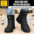 thumbnail image 2 of AMOX Steel Toe Boots for Men Comfortable Lightweight Work Boots for Men Slip Resistant High Top Steel Toe Safety Shoes Puncture Resistant Midsole for Construction Warehouse Work，Black, 2 of 6