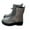 Gray, variant on Women's Boots Trendy Round Toe Lace up Boots for Women Casual Chunky Heel Sequin Mid Calf Boots for Women 9.5