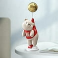 thumbnail image 6 of Adorable Bear Figurine Sculpture for Living Room Shelf Home Decoration Red, 6 of 6