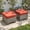 Coarse Orange Red, variant on Ovios Outdoor Patio Ottoman with Cushion Wicker Coffee Table Extra Seat for Garden, Backyard, Porch, or Balcony