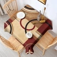 thumbnail image 2 of Square Waterproof Tablecloth Retro Abstract Geometric Reusable Indoor/Outdoor Durable Table Cover 70 Inch X70 Inch, 2 of 6