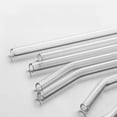 thumbnail image 4 of 12 reusable borosilicate glass straws and brushes, measuring 7 inches x 8 millimeters, including 10 elbows and 2 straw brushes. Reusable straw brushes for juice, coffee, and cocktails, 4 of 7