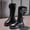 Black, variant on LvhaoGJOB Girls' Elegant Style Knee-High Boots with Comfortable Fit and Non-Slip Platform Sole