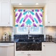 thumbnail image 5 of Yayeee Kitchen Curtains Tier Pair Light Filtering 27"x36" Rod Pocket Short Cafe Window Panel, Purple Drawing, 5 of 7