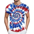 thumbnail image 3 of VgaVtl Short Sleeve Mens T Shirts Big and Tall Summer Independence Clothing for Men Casual Tie-Dye Holiday Workout Shirts, 3 of 5
