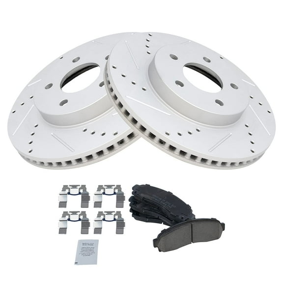 TRQ Front Performance Brake Pad & Rotor Kit Brake Pads Brake Rotors Set Ceramic Premium G-Coated Fits Select 2005-2006 Chevrolet Equinox 2006 Pontiac Torrent 2002-2007 Saturn Vue