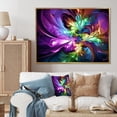 thumbnail image 2 of Designart "Fusion of Purple and Green Fractals II" Extra Large Abstract Framed Wall Art - Modern Purple Abstract Fractal Living Room Framed Canvas Art, 2 of 7