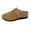1Brown, variant on Suede Mules for Women Closed Toe Low Wedge Sandals Comfortale Slip on Walking Shoes Non Slip Casual Summer Outdoor Slippers Wine Size 9