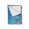 thumbnail image 2 of Nature Soft Flannel Fleece Throw Blanket, Inside out Sky and Sea Looks Like Combined in Horizon Ocean Clouds Tranquil Peace Theme, Cozy Plush for Indoor and Outdoor Use, 60" x 80", Blue, by Ambesonne, 2 of 6