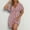 Pink, variant on Dyfzdhu Summer Dresses For Women Plus Size Striped Print Wrap V Neck Short Sleeve A Line Dress