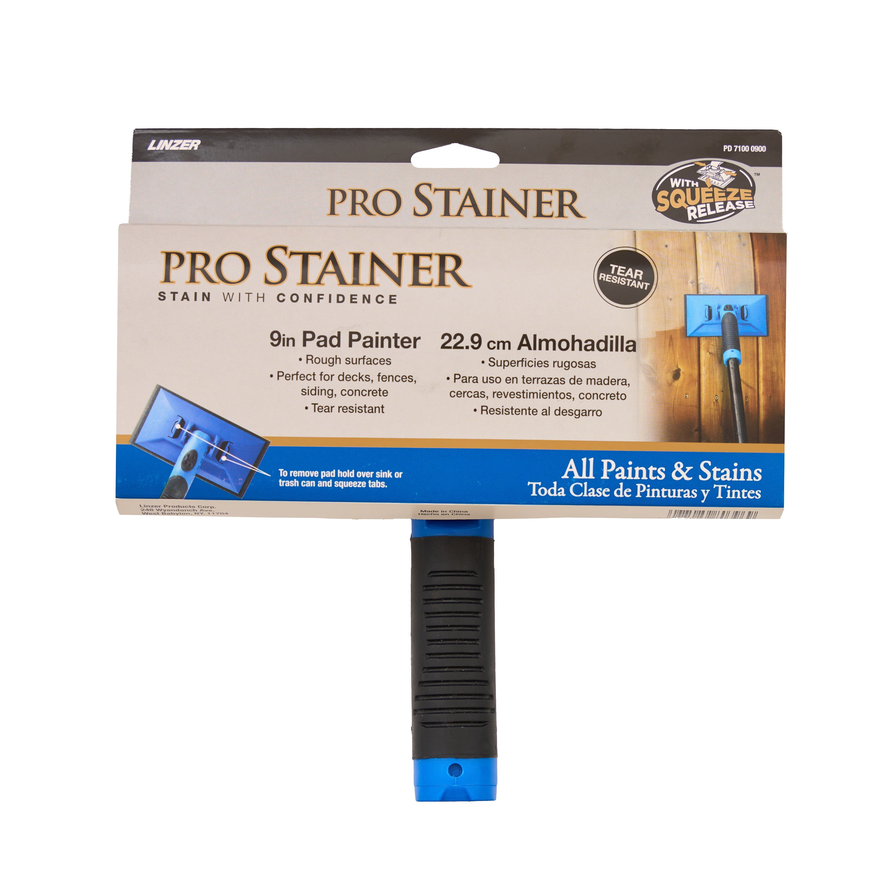 (2 pack) Linzer PRO STAINER 9" Stain Pad for All Stains on Rough Outdoor Surfaces