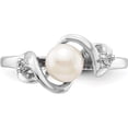 thumbnail image 4 of 14K White Gold 5.5mm Fw Cultured Pearl Aa Diamond Ring (Size 6) Made In United States y2017pl/aa, 4 of 5